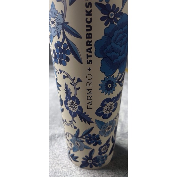 Starbucks + Farm‎ Rio 24oz Cold Cup Tumbler Summer 2025 Blue Floral Limited Edt - Picture 3 of 6